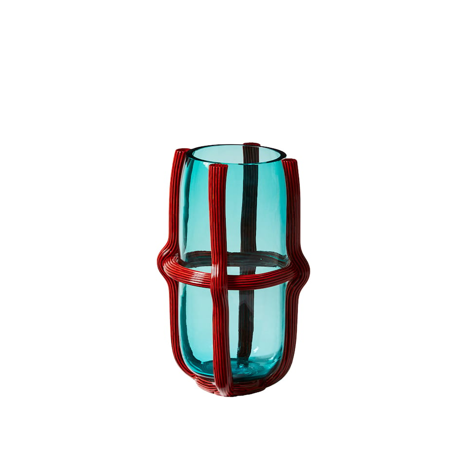 Sestiere Vase - Sea Teal/Carrot Red
