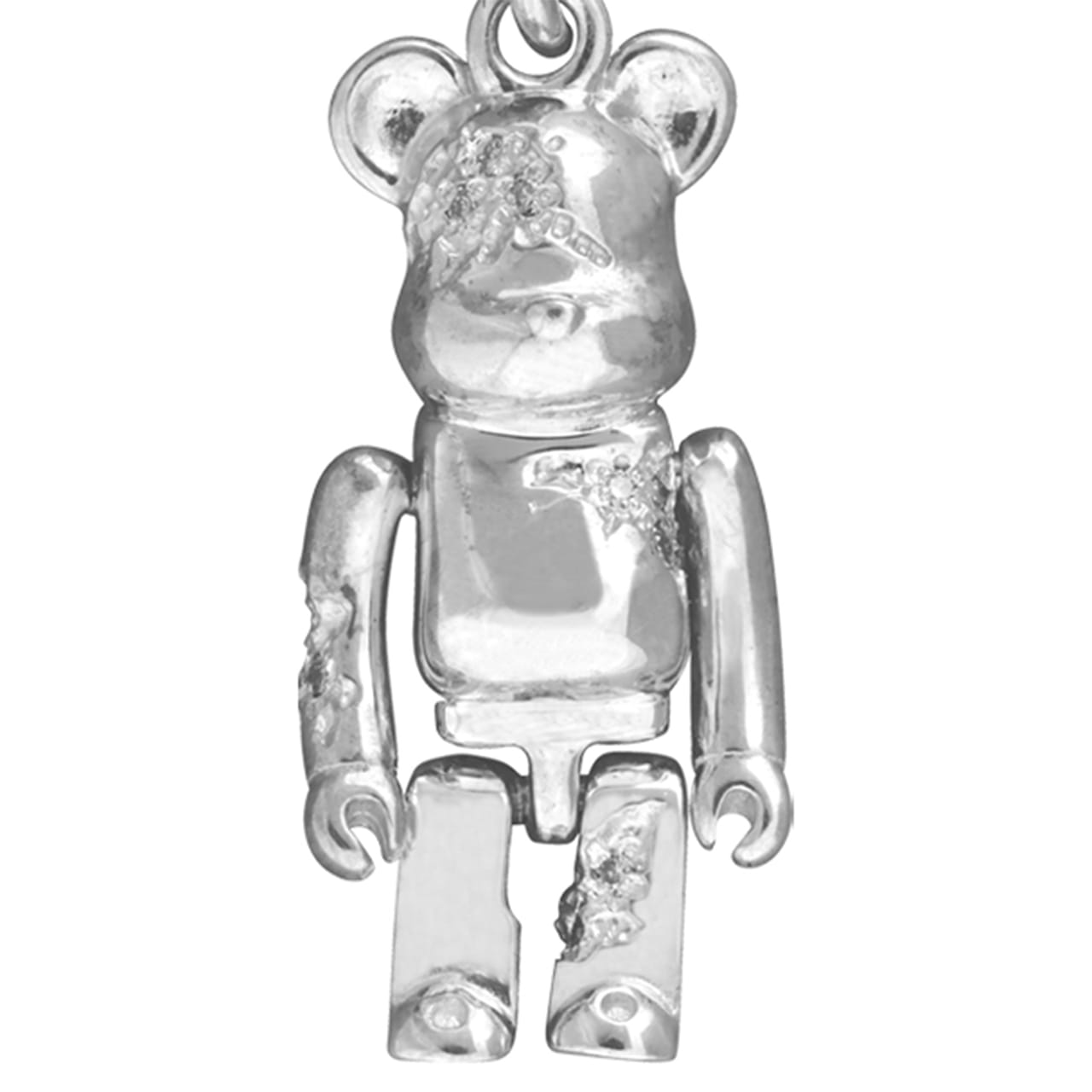 IVXLCDM × BE@RBRICK Cracked Necklace Silver