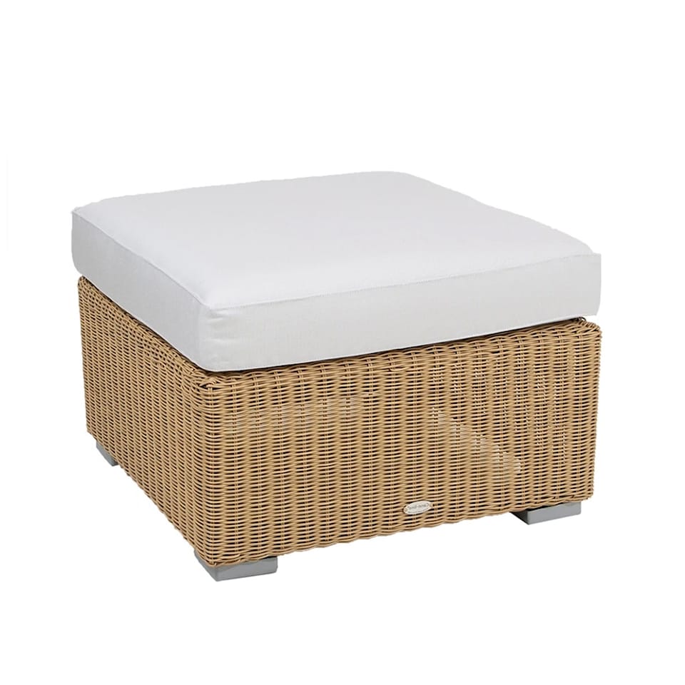 Chester Footstool - Natural, Ink Dyna White