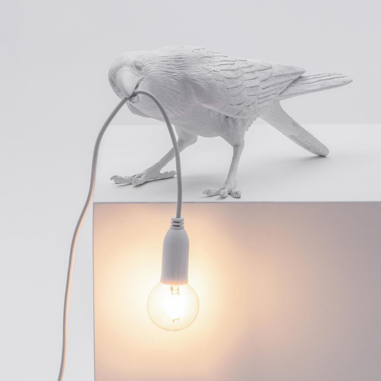Bird Lamp Playing - Hvit