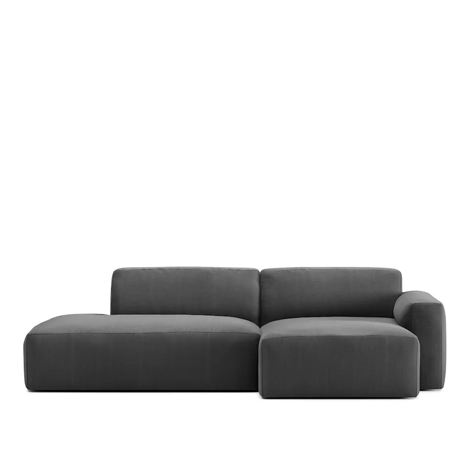 Brick 2-Seater Chaise Lounge Open End Left - Shadow Dark Grey