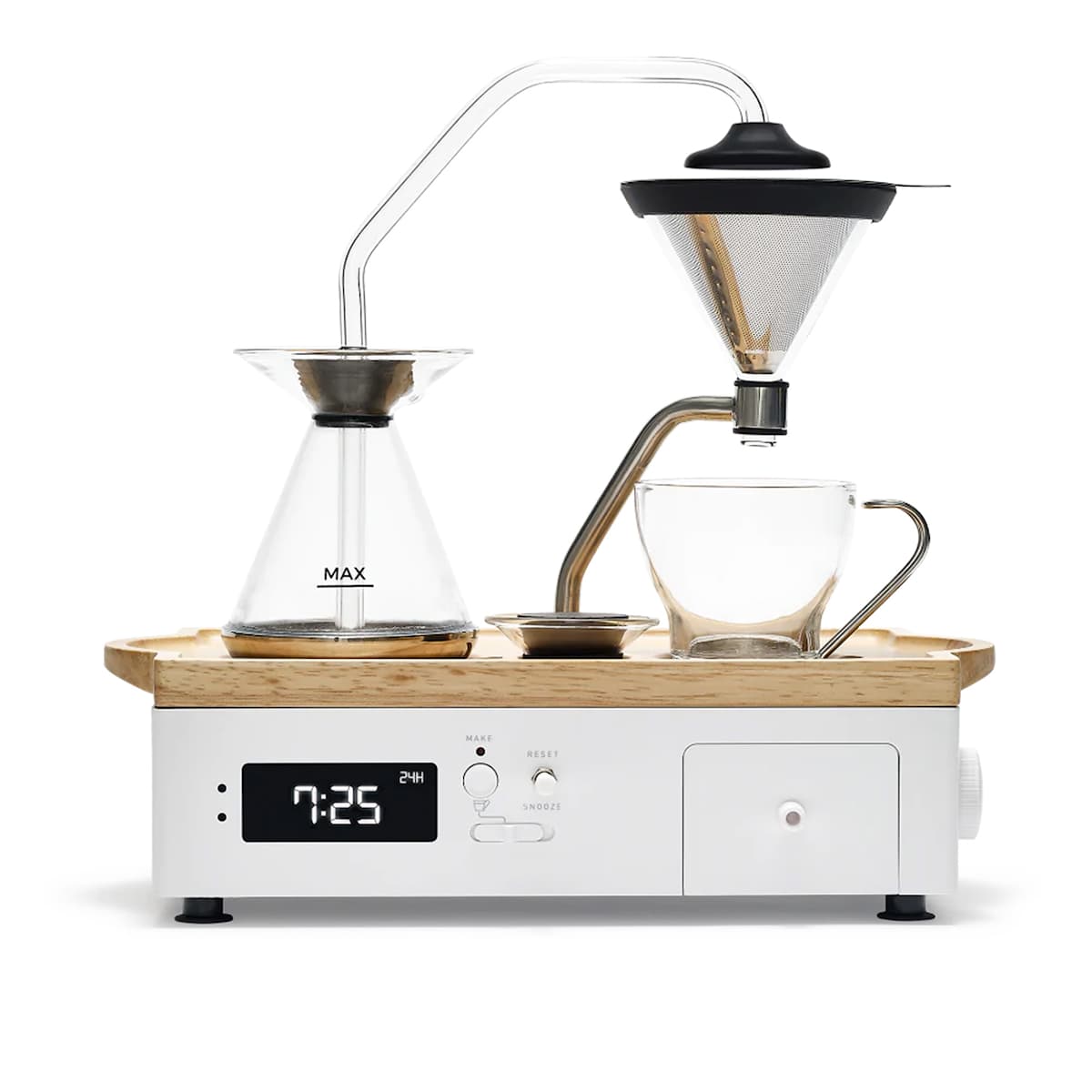 British Designer Joshua Renouf Creates an Hybrid Coffee Brewer-Alarm Clock  That Wakes You Up With a Freshly Brewed Cup