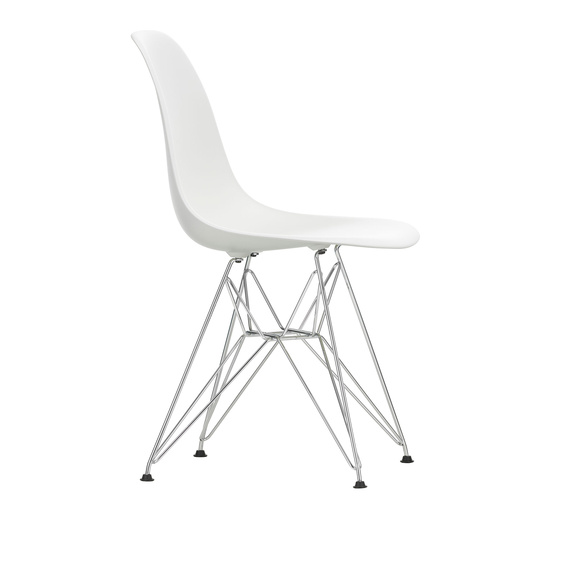 Eames Plastic Chair DSR White Chrome Base