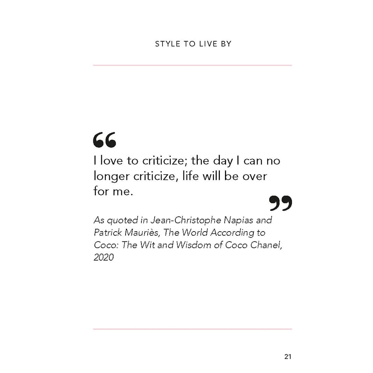 The World According to Coco: The Wit and Wisdom of Coco Chanel [Book]