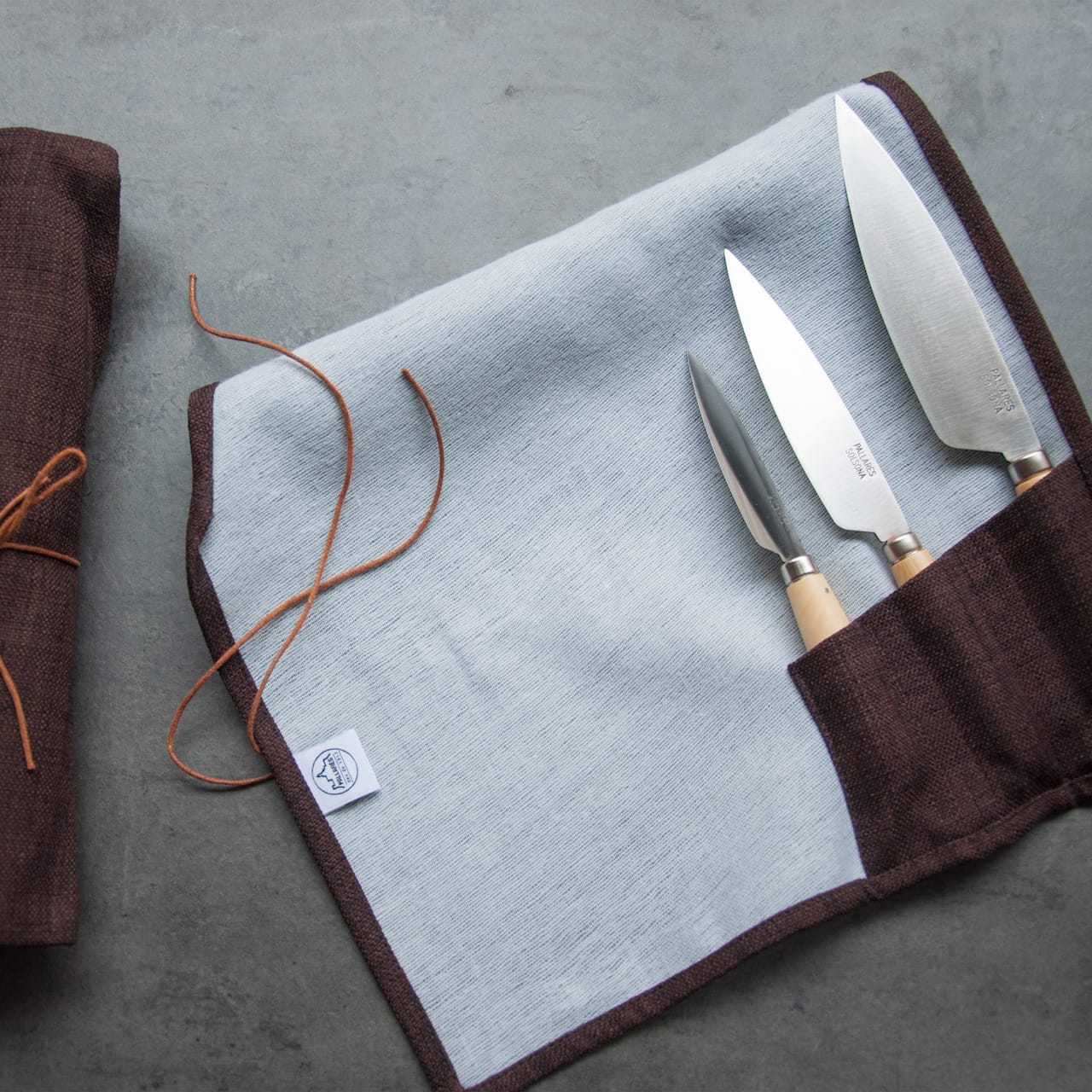 Traditional Kitchen Knives Carbon Steel / Brown Set