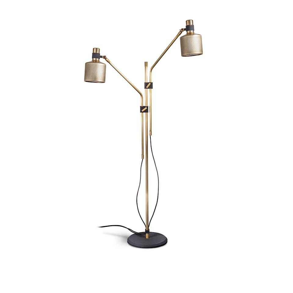 Riddle Floor Lamp Double, Brass