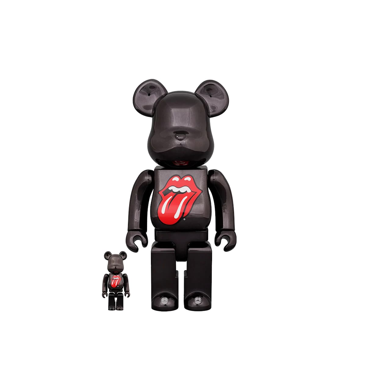 Buy BE@RBRICK The Rolling Stones Lips Tongue BLACK CHROME Ver. 100