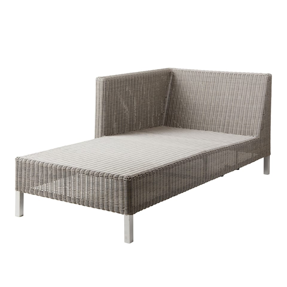 Connect Chaiselounge Modulsoffa, Höger, Taupe, Cane-Line Weave