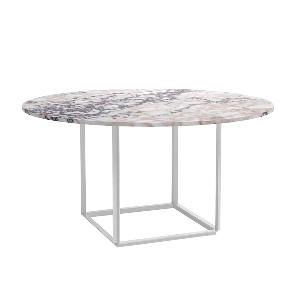 Florence Dining Table Ø145 - White Viola Marble