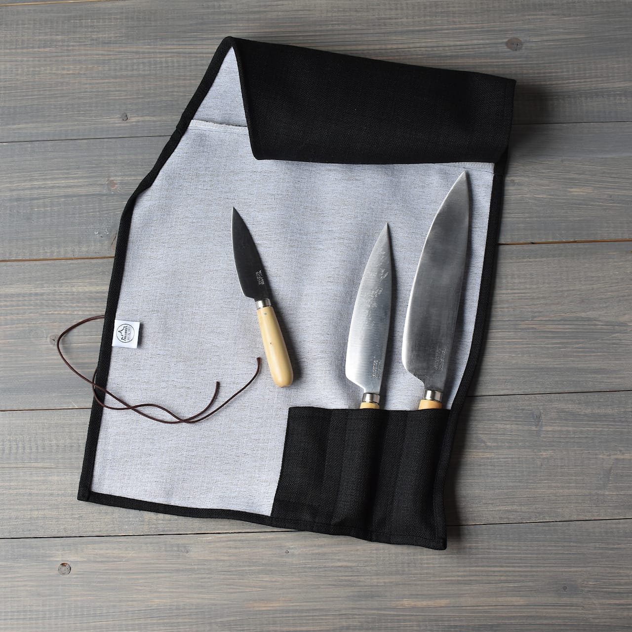 Traditional Kitchen Knives Large Carbon Steel / Black set