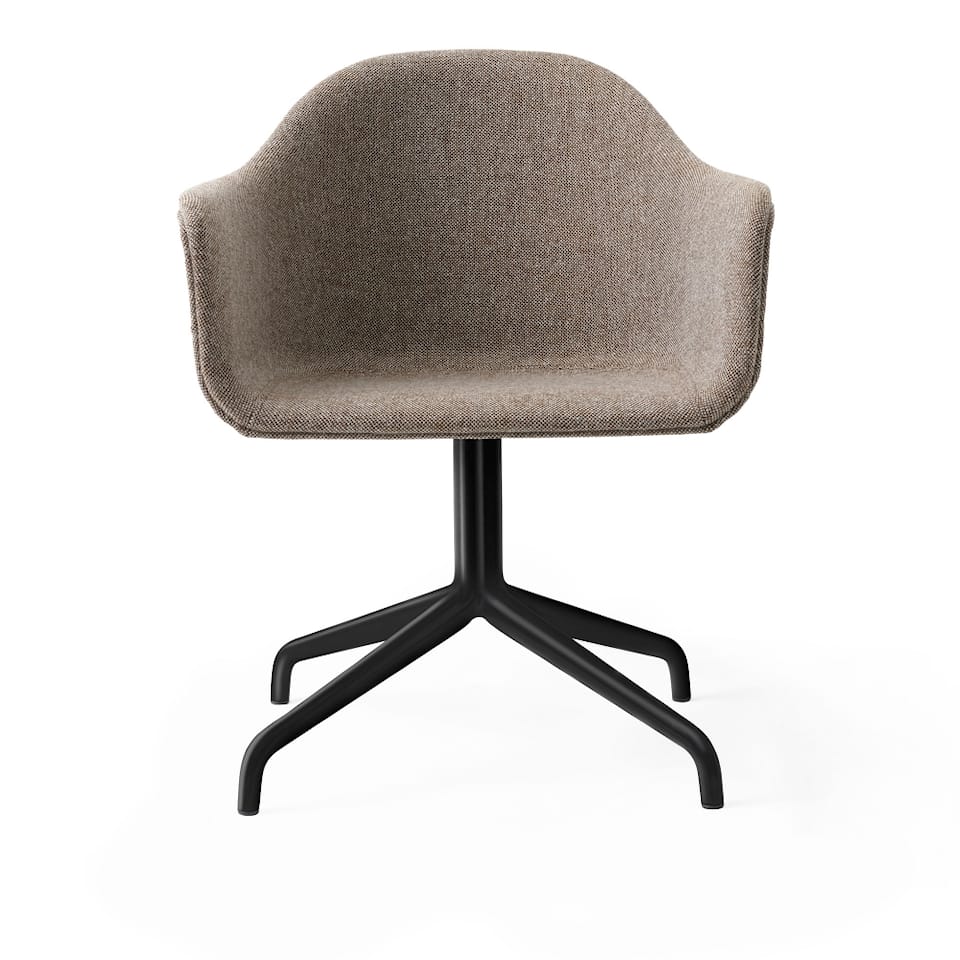 Harbour Swivel Chair Upholstered - Black Aluminium