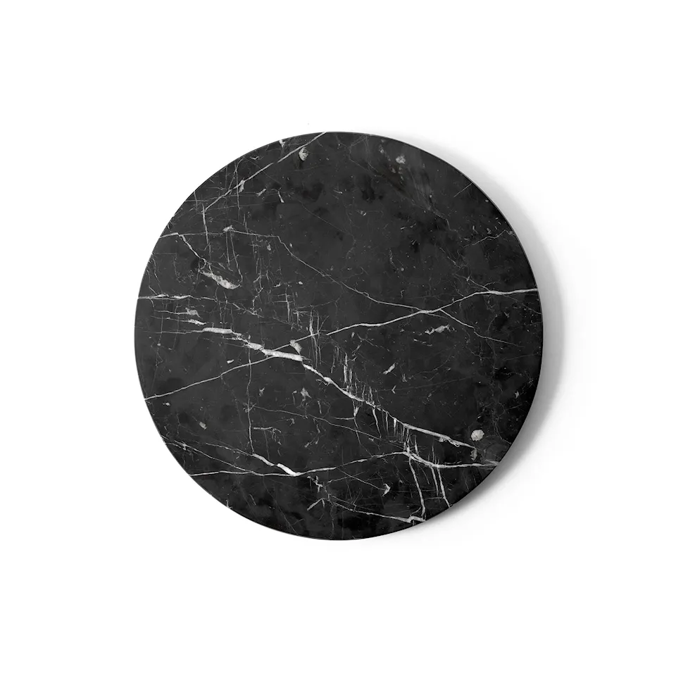 Androgyne Side Table Marquina Marble Ivory Base
