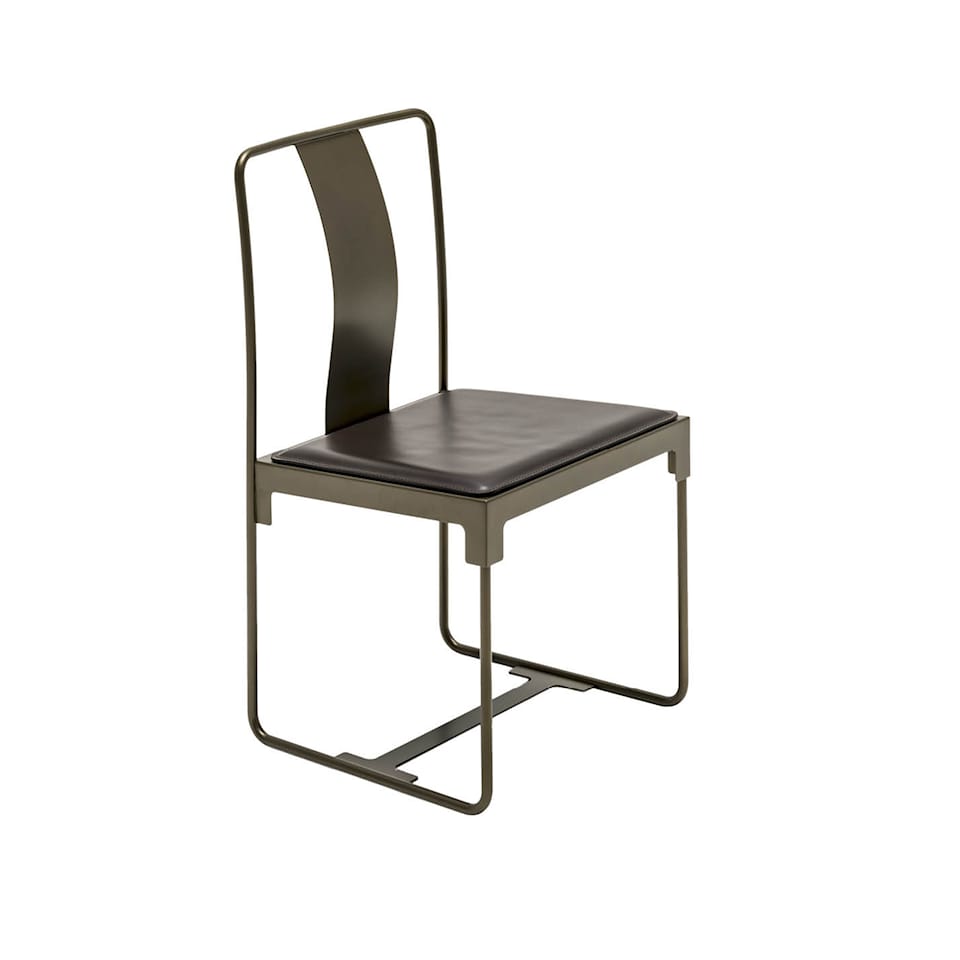 Mingx Chair - Painted Steel/Leather Orange