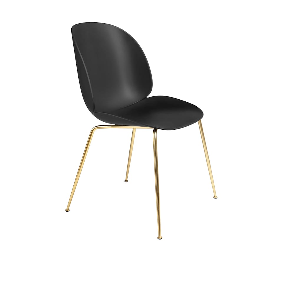 Beetle Dining Chair Conic Base Brass - Un-Upholstered