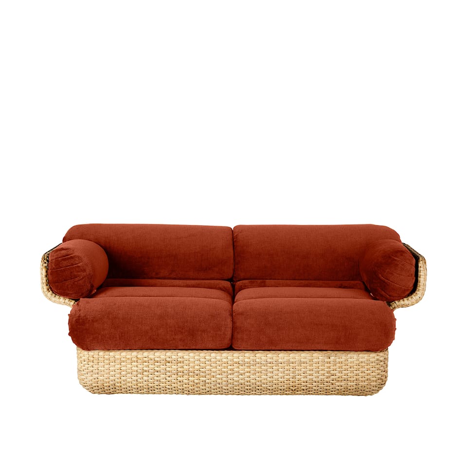Basket Sofa - Fully Upholstered, 2-seater Rattan Belsuede Special FR 133, Dedar