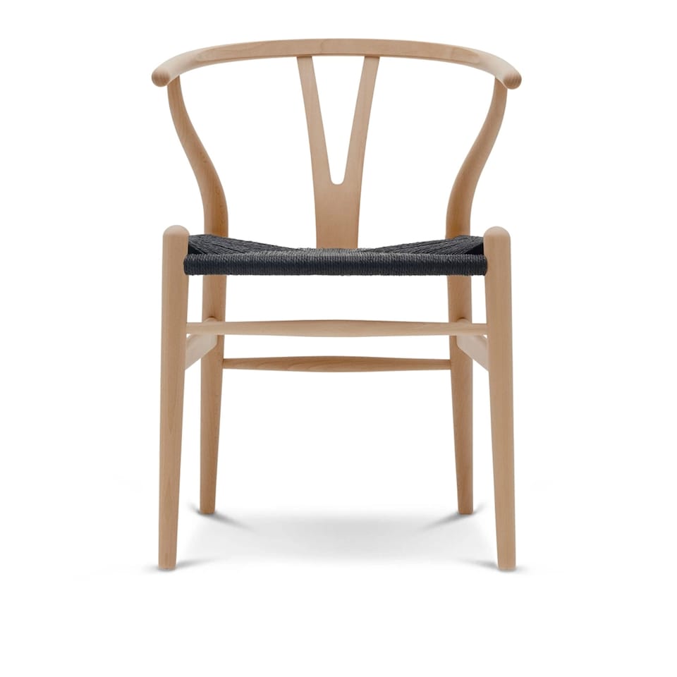 CH24 Wishbone Chair - Beech/Black Braided Paper Cord