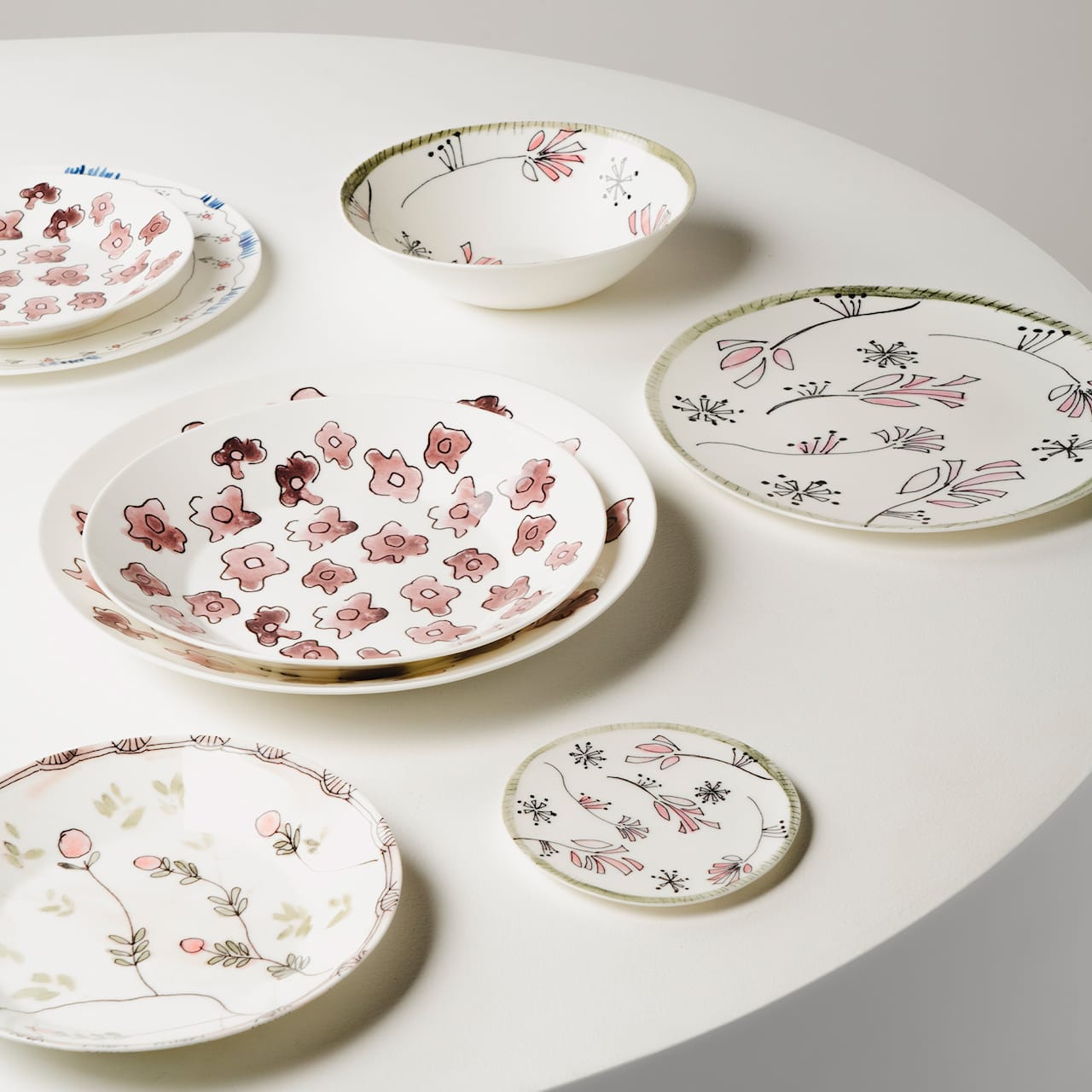 Plate S Fiore Rosa - Set of 2