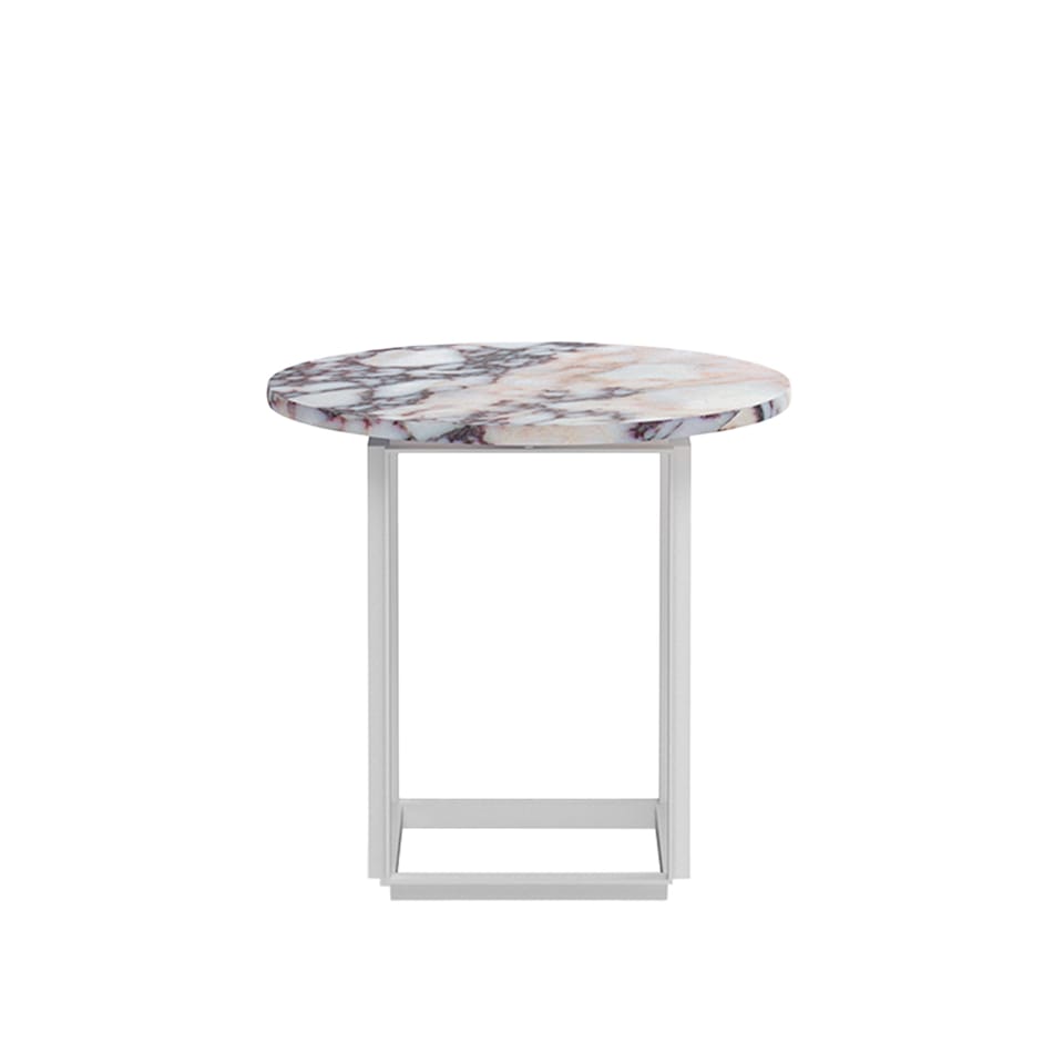 Florence Side Table Ø50 / White Viola Marble