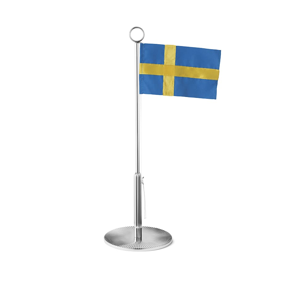 Bernadotte Swedish Flag, Incl. Flagpole, Stainless Steel