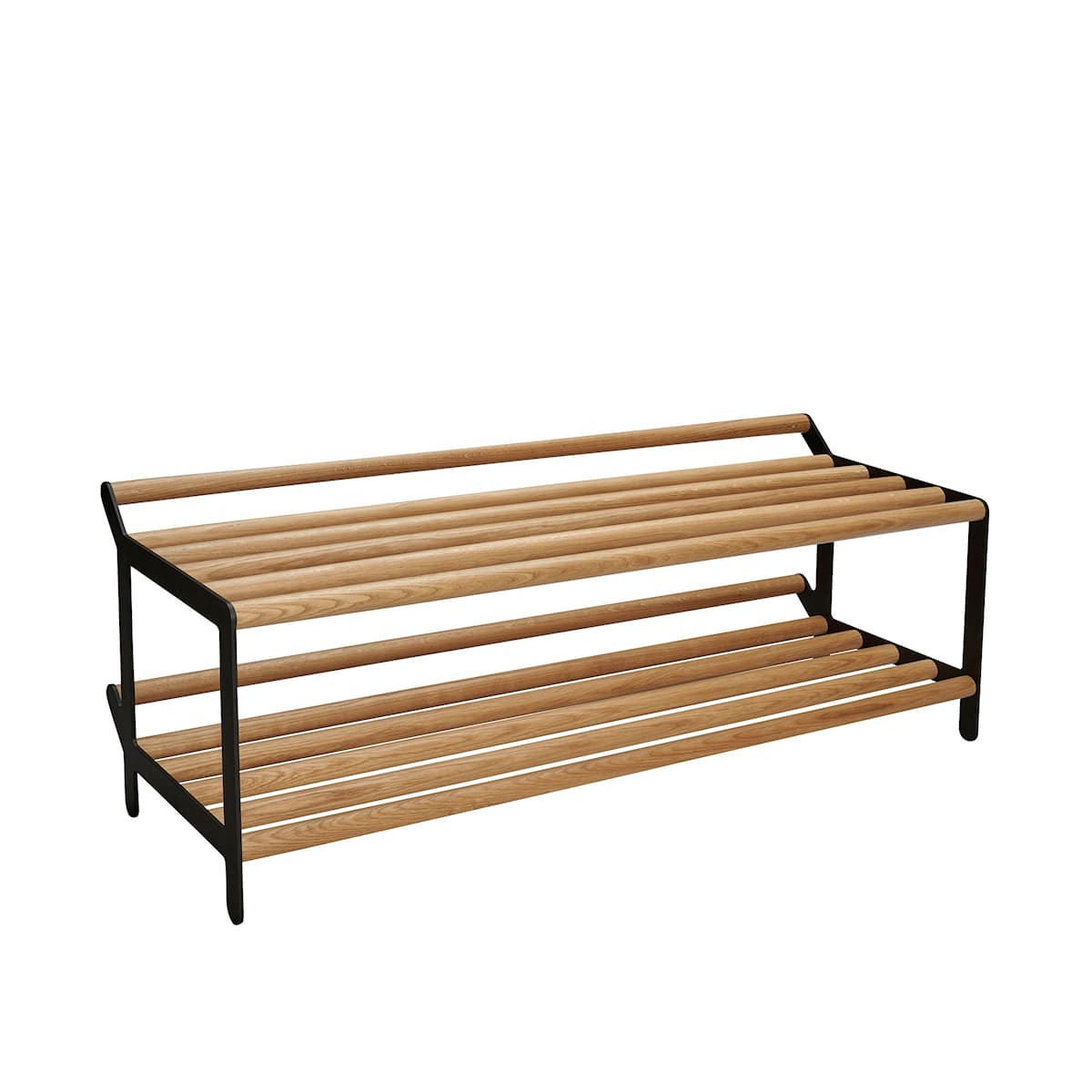 Tamburin Shoe Rack 100cm Black Stained Oak / Black - Essem Design