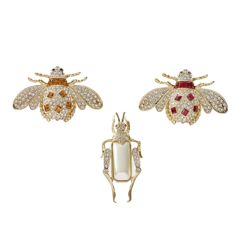 Jeweled Insect Clip Set