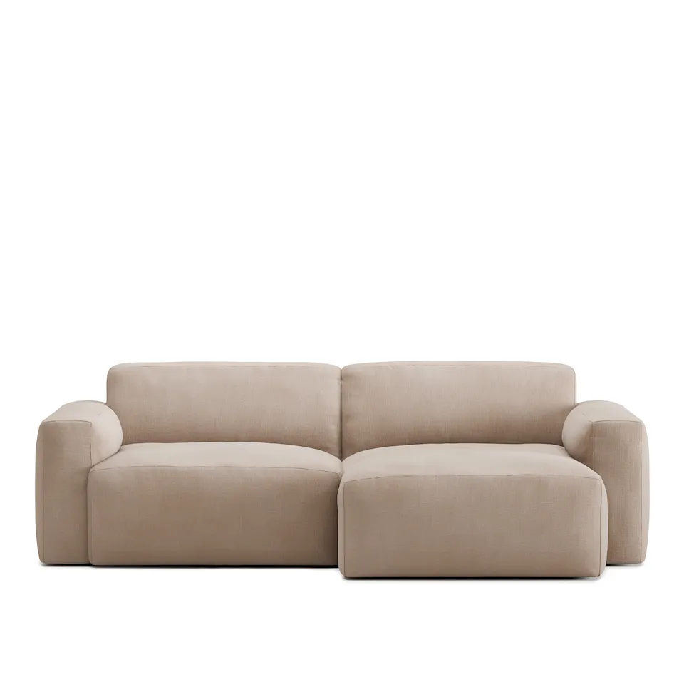 Brick 2-Seater Chaise Lounge Right - Ascot Beige