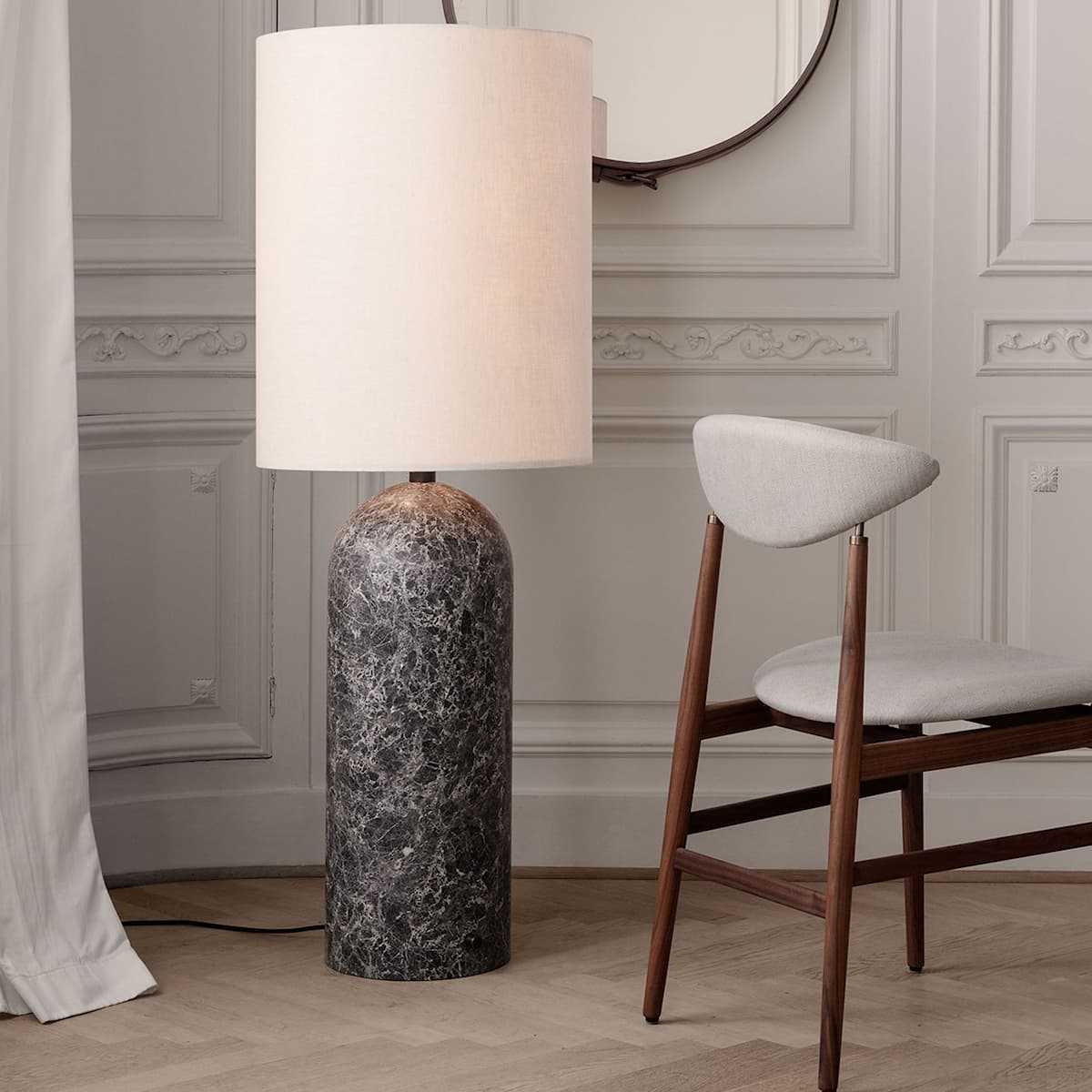 Gravity Floor Lamp XL High - Grey Marble/White