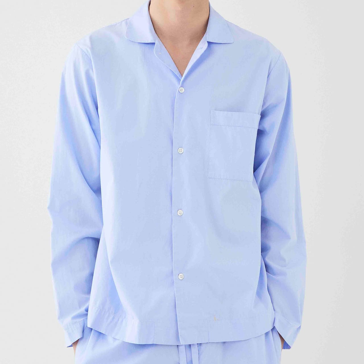 Poplin Sleepwear Shirt Blue