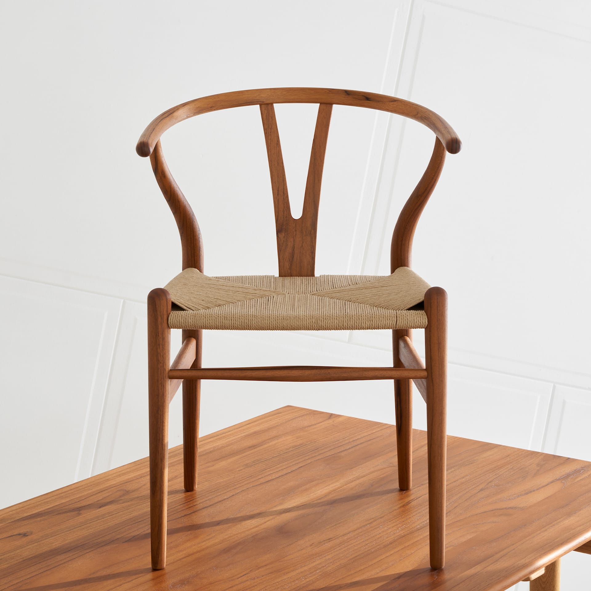 Teak wishbone online chair