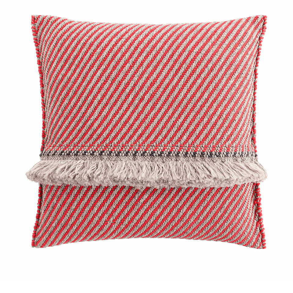 Garden Layers Big Cushion - Diagonal Almond/Red