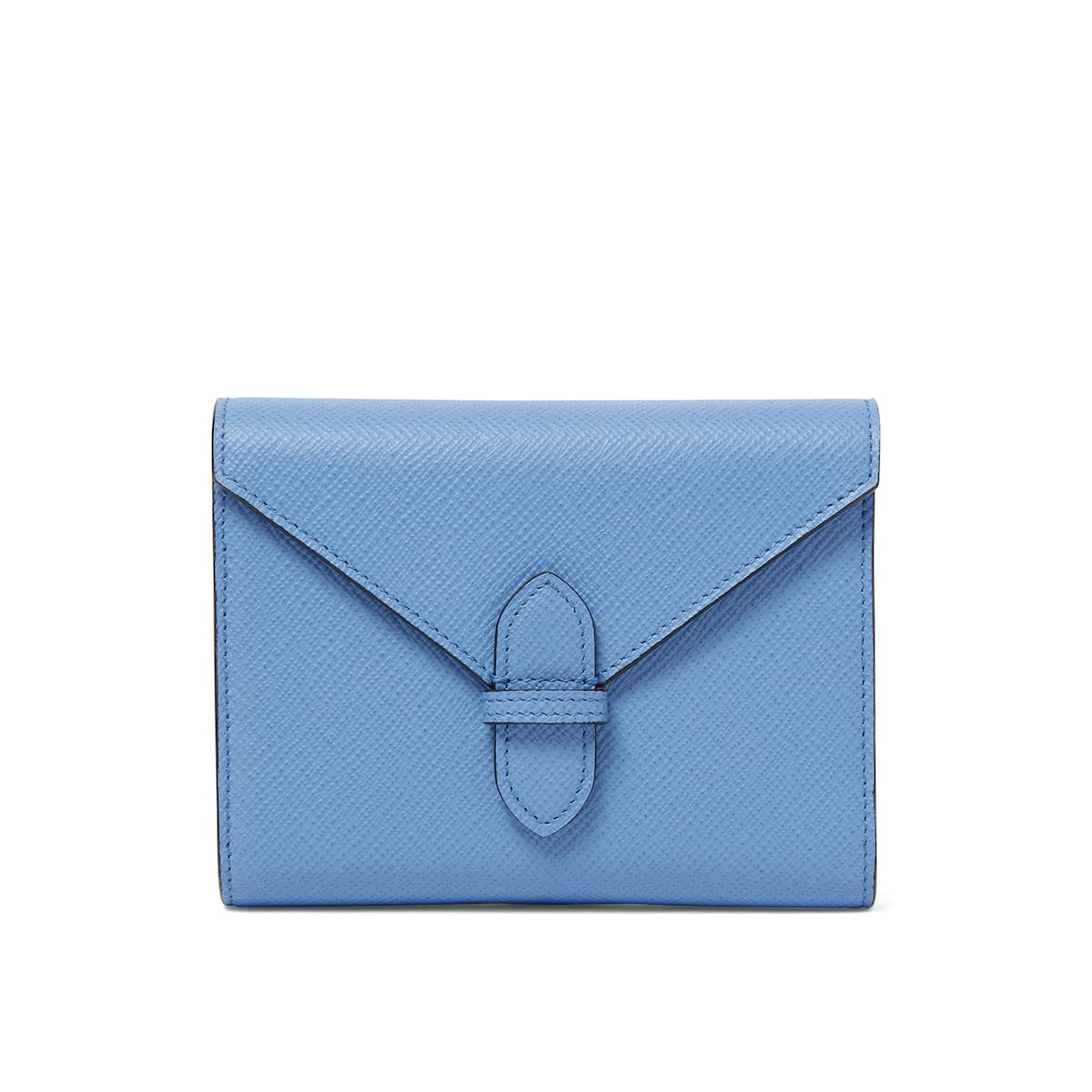 Smythson Flat Card Holder in Panama Navy