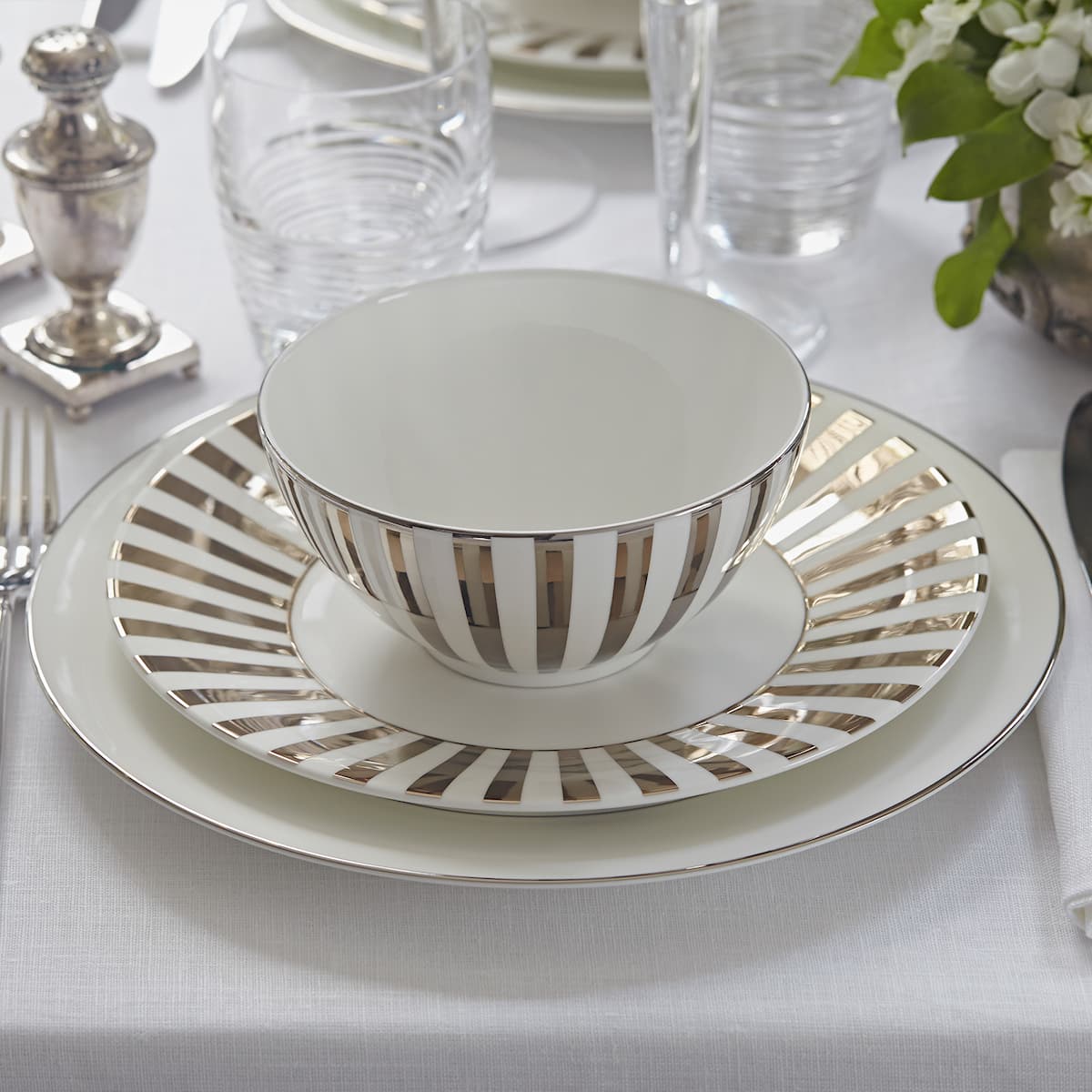 Buy Jasper Conran Platinum Striped Gift Bowl from Wedgwood