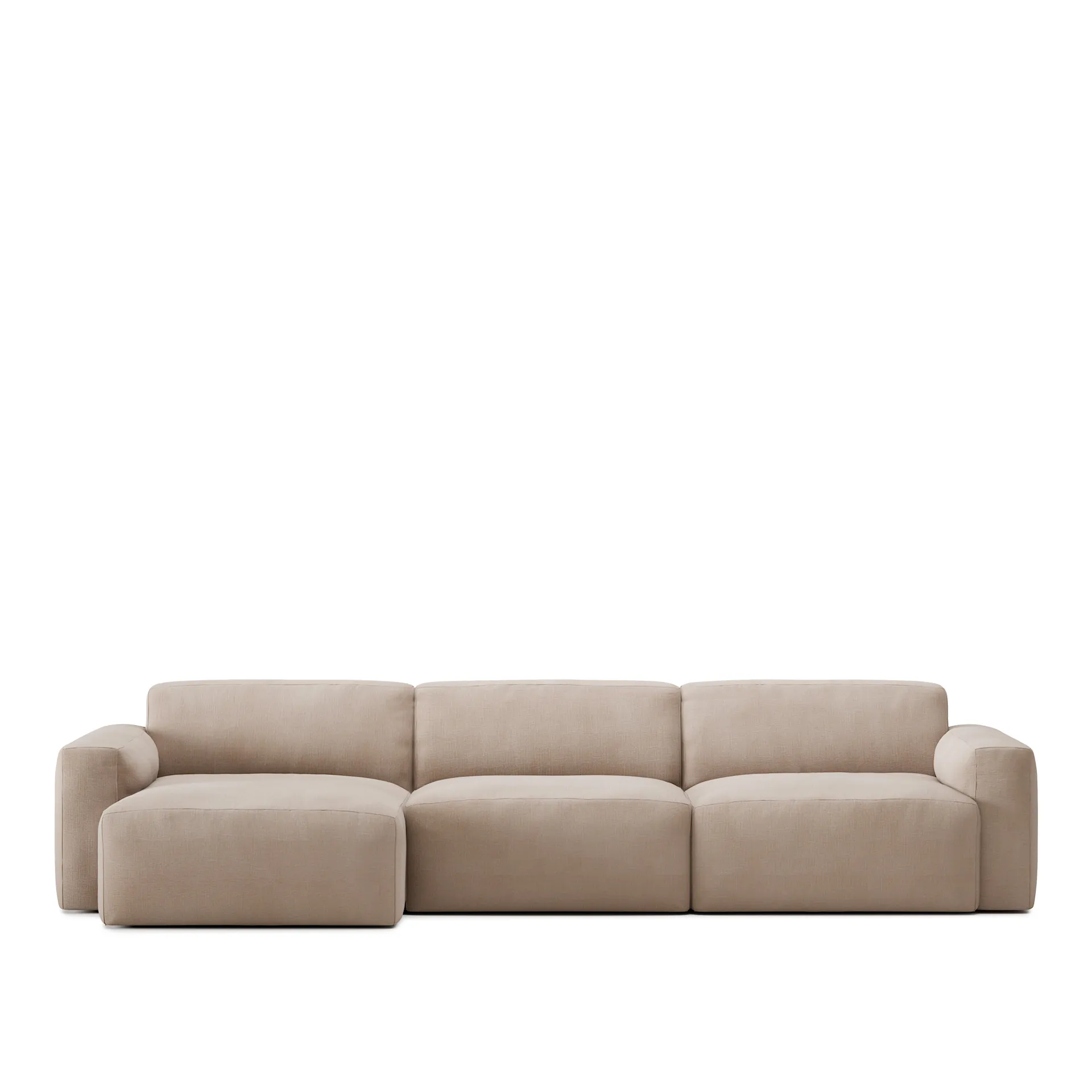 Brick 3-Seater Chaise Lounge Left - NO GA - NO GA