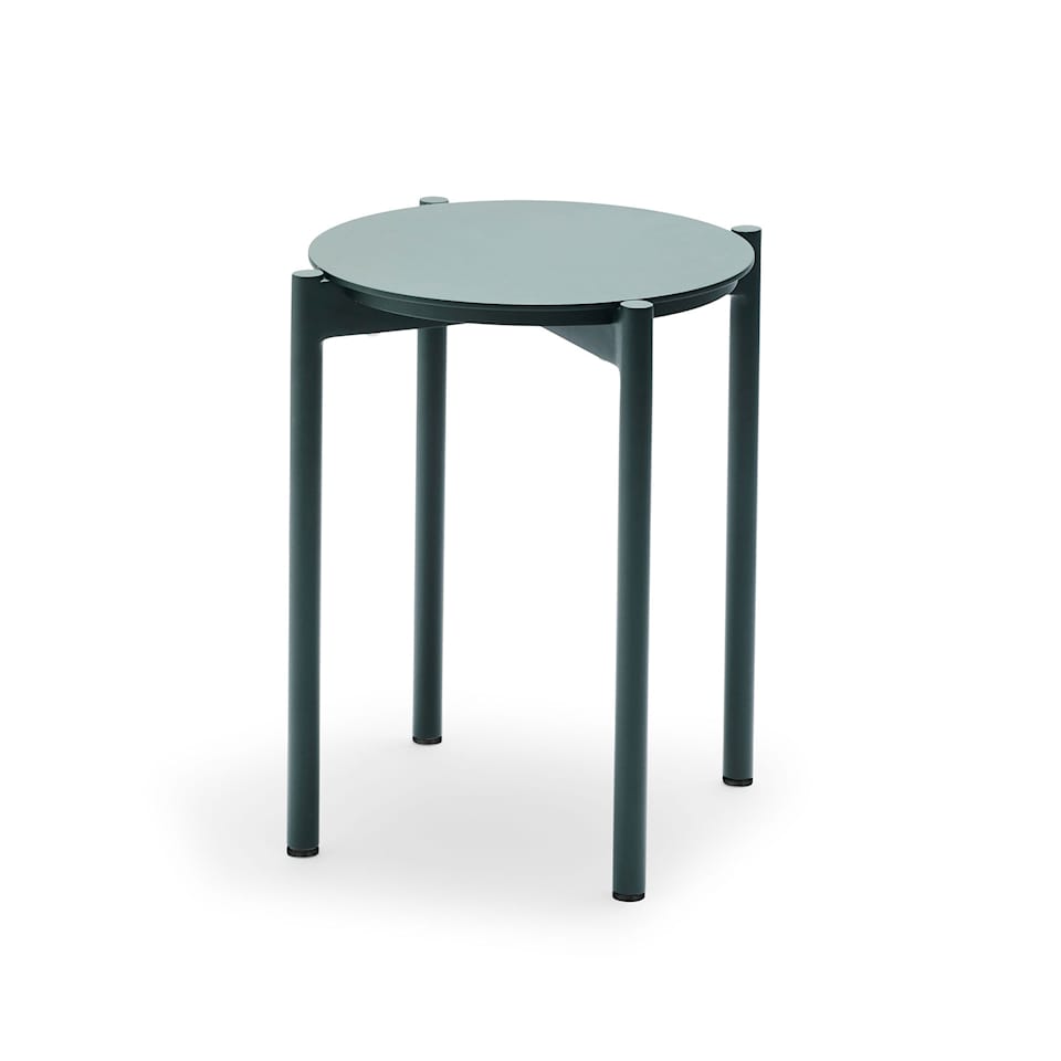 Picnic Stool, Stackable H: 4 chairs, Aluminum / Hunter green